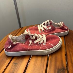 Kids Red Canvas Sneakers